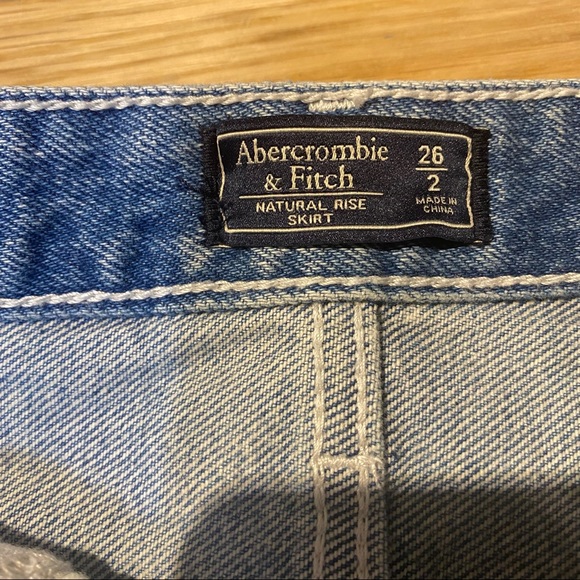 Abercrombie and Fitch Blue and White Stripe Denim Mini Skirt with fringe size 26 - Picture 5 of 10